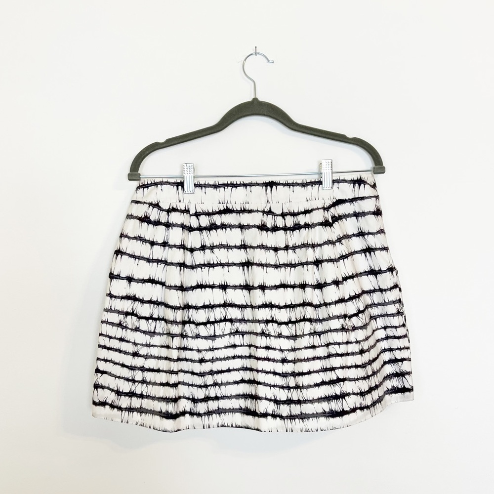 Diane Von Furstenberg Jan Cotton Poplin Skirt Stripes Mini White Multicolor 10 - Picture 3 of 5